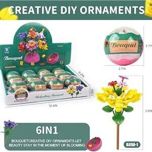 Colorful 6-in-1 DIY Flower Bouquet Blocks